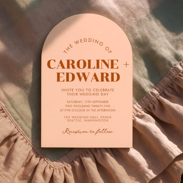 Retro Arched Wedding Einladung (Von Creator hochgeladen)