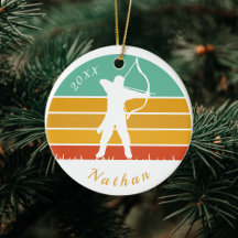 Retro Archery Theme Bow Arrow Archers Name Dated 