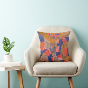 Retro Arches, ein Gel Print Abstrakt Kissen
