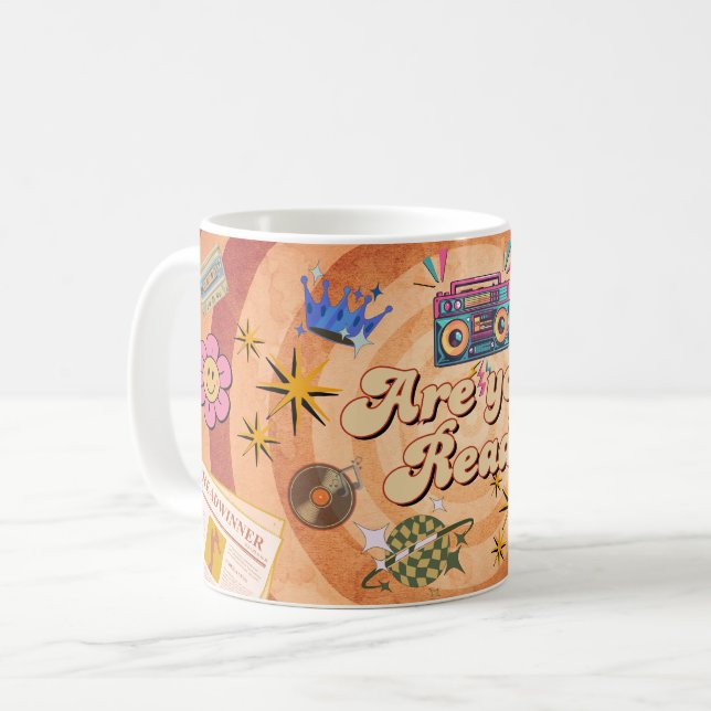 Retro Are You Ready Mug Design with Custom Name  Kaffeetasse (Vorderseite Links)