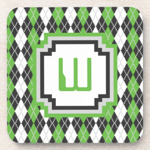 Retro Argyle Quadratischer Untersetzer