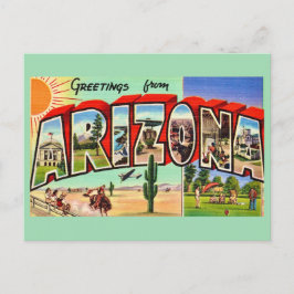 Retro Arizona Green Postcard Postkarte