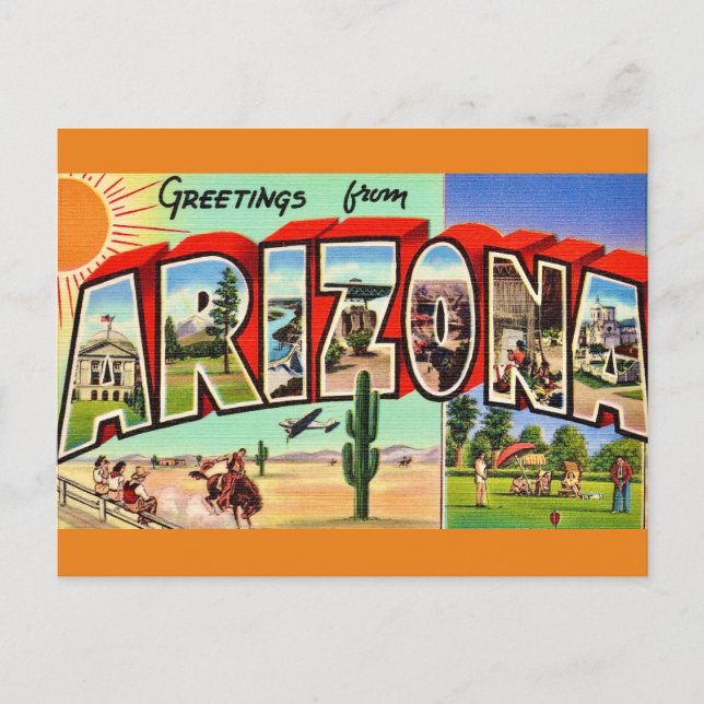 Retro Arizona Postcard Postkarte (Vorderseite)