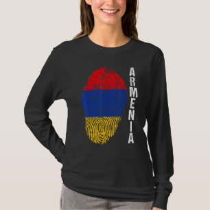 Retro Armenia Flag Zuhause Fingerprint Grafisches  T-Shirt