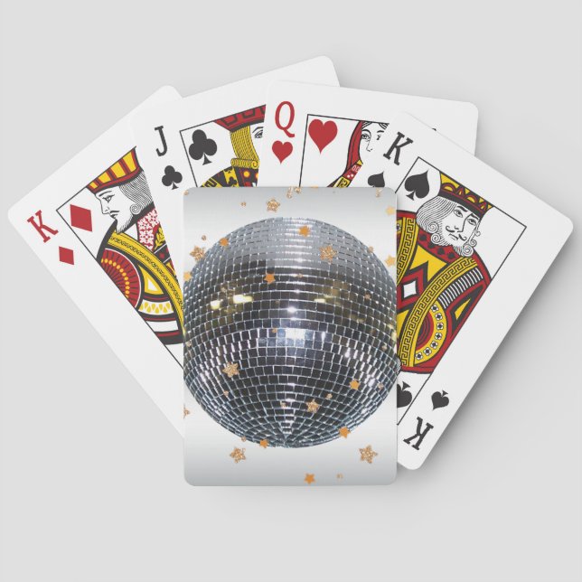 Retro Art 70er des Disco-Balls Spielkarten (Rückseite)