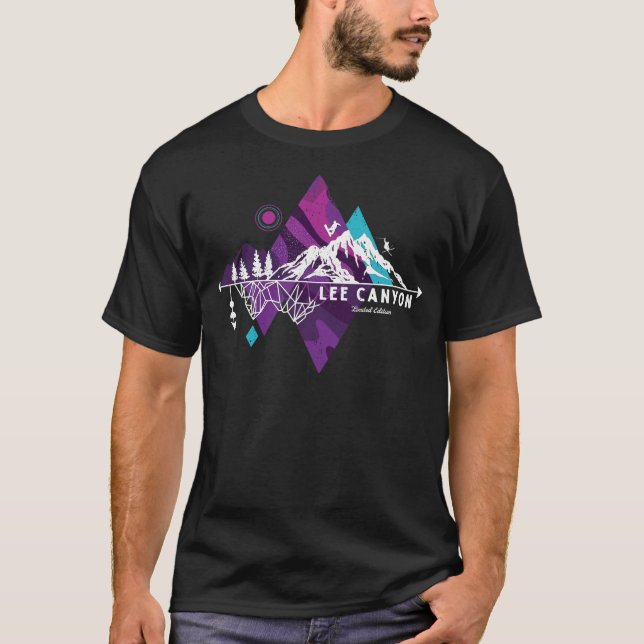 Retro Art Boho Lee Canyon Ski Hoodie T-Shirt (Vorderseite)