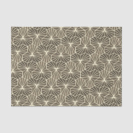Retro-Art-Déco-Beige-braunes geometrisches Muster Seidenpapier