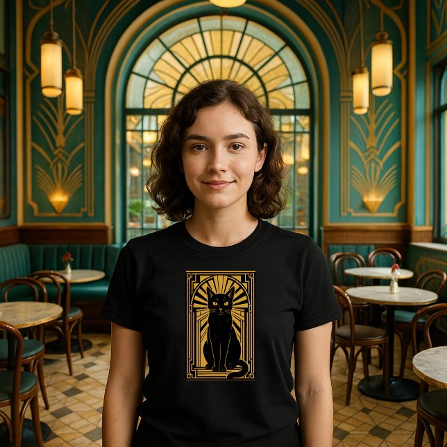 Retro Art Deco Cat T-Shirt (Von Creator hochgeladen)