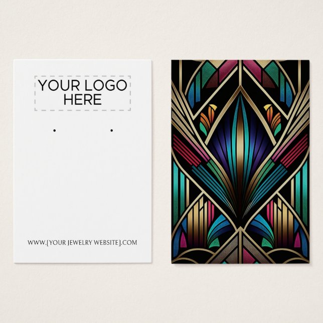 Retro Art Deco Earring Display Card (Vorne & Hinten)