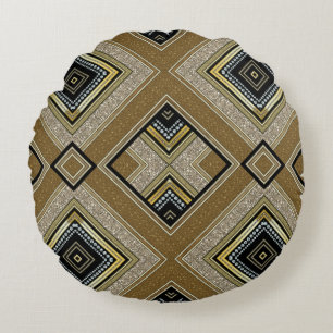 Retro Art Deco Glam Rundkissen Rundes Kissen