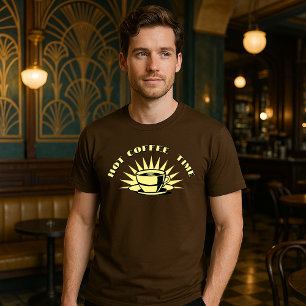 Retro Art Deco Hot Coffee Time Template T-Shirt