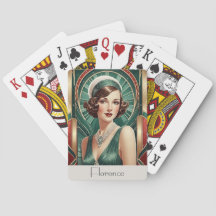 Retro Art Deco Inspiriert Portrait Lady Custom