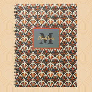 Retro-Art Deco-Jazz-Age-Gedämpfte Farben Monogramm Notizblock