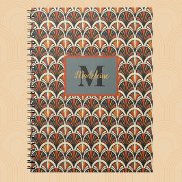 Retro Art Deco Jazz Age Mute Colors Monogramm Notizblock