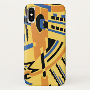 Retro Art Deco Jazz Geometrische Formen Muster iPhone X Hülle