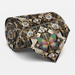 Retro-Art-Deco-Regenbogen-Schmetterling Nouveau Krawatte
