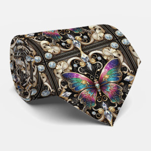 Retro-Art-Deco-Regenbogen-Schmetterling Nouveau Krawatte