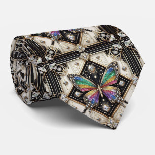 Retro-Art-Deco-Regenbogen-Schmetterling Nouveau Krawatte