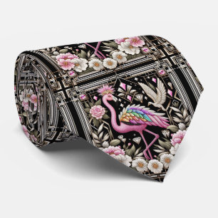 Retro-Art Deco Rosa Flamingos Krawatte