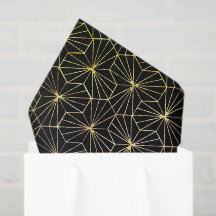 Retro-Art Deco Schwarz Gold geometrisches Muster