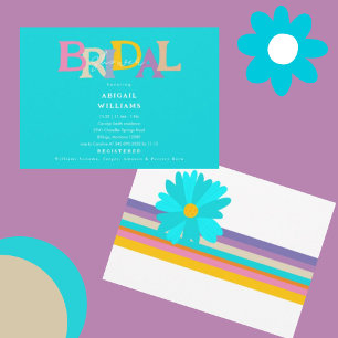 Retro Art Deco Türkisfarbenes Brautparty Einladung