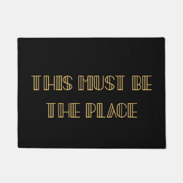 Retro Art Deko Hier muss es sein Fußmatte