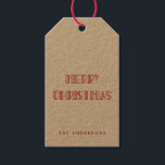 Retro art Deko Merry Christmas kraft Geschenkanhänger<br><div class="desc">Ein modernes und minimalistisches Design für diese Weihnachtsgeschenktafeln. Der kunst Deko Hintergrund (abnehmbar) bringt eine Touch der Originalität!</div>