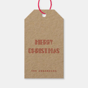 Retro art Deko Merry Christmas kraft Geschenkanhänger