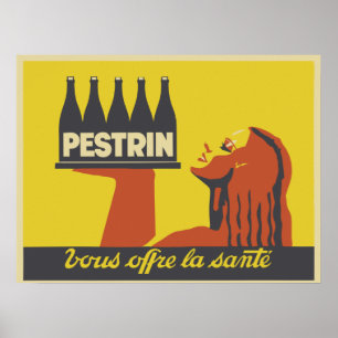 Retro Art Deko Mineralwasserwerbung