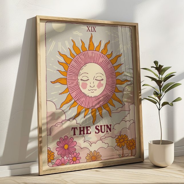 Retro-Art der Sun-Tarot-Karte Poster (Von Creator hochgeladen)