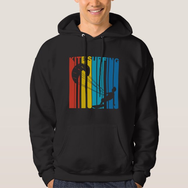 Retro Art-Drachen-surfender Drachen-Surfer Hoodie (Vorderseite)