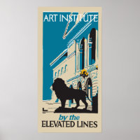 Retro Art Institute Chicago vertikale Bannerwerbun