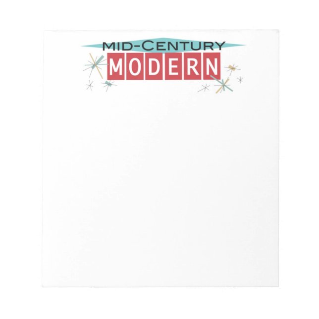 Retro Art Mid Century Modernes Notepad Notizblock (Vorderseite)