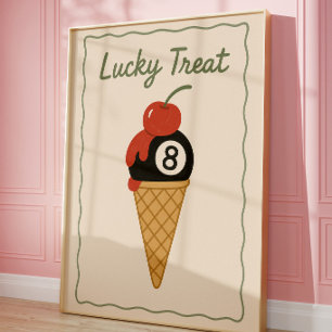Rétro Art Mural de Glace Lucky 8 Ball