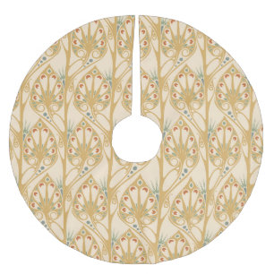 Retro Art Nouveau, abstrakte geometrische Linien. Polyester Weihnachtsbaumdecke