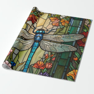 Retro Art Nouveau Dragonfly boho chic Geschenkpapier
