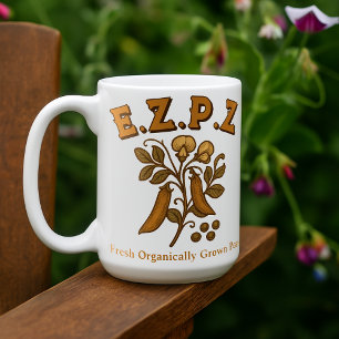 Retro-Art Nouveau-Erbsenpflanze E.Z.P.Z (Kinderspi Kaffeetasse