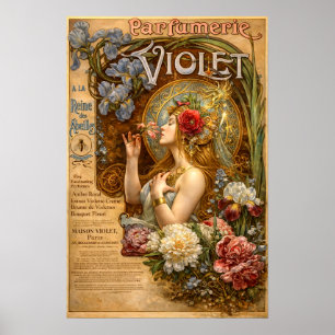 Retro-Art Nouveau französische Parfümwerbung Poster