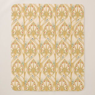 Retro Art Nouveau Illustrationsmuster Sherpadecke
