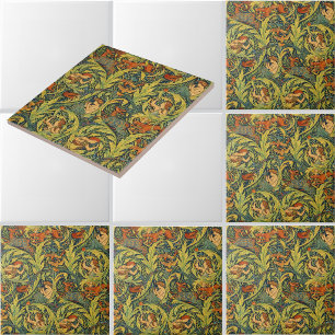 Retro-Art Nouveau Wood Notes von Walter Crane Fliese
