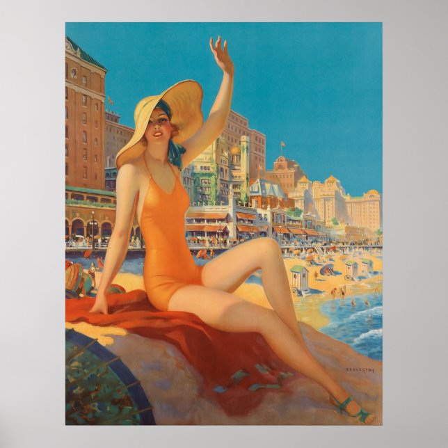 Retro Art Print, "Atlantic City" Eggleston Poster (Vorne)