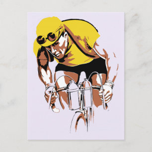 Retro Art the cycling champ Postkarte