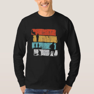 Retro-artige Fischer Fischen mit Glück Fischen Pa T-Shirt