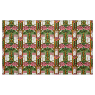 Retro Arts & Crafts Florales Blattwerk Rosenmuster Stoff
