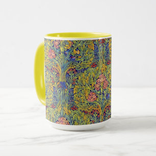 Retro Arts & Crafts Stil Vogel-in-Bäumen-Muster Tasse