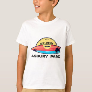 Retro Asbury Park Strand New Jersey Surfbrett Stra T-Shirt