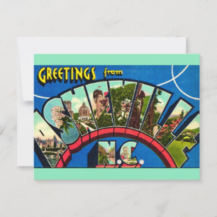 Retro Asheville NC Postcard Postkarte