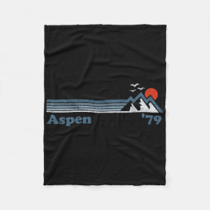 Retro Aspen Ski Resort Colorado Berge Snowboar Fleecedecke