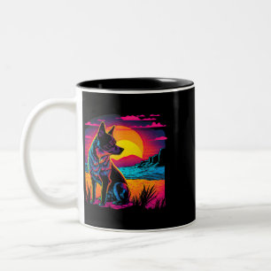 Retro Ästhetik australischer Rinderhund 17 Zweifarbige Tasse