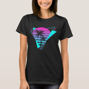 Retro-Ästhetik Vaporwave Geometrische Palmen T-Shirt